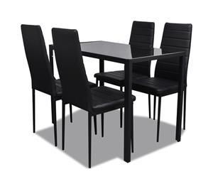 Five Piece Dining Table Set Black