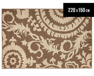 Floral Medallion 220x150cm UV Treated Indoor/Outdoor Rug - Brown