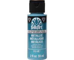 FolkArt - Metallic Acrylic Paint 2oz - Turquoise Shimmer