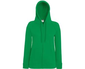 Fruit Of The Loom Ladies Fitted Lightweight Hooded Sweatshirts Jacket / Zoodie (240 Gsm) (Azure Blue) - BC2658