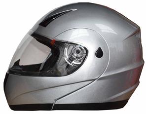 Full Face Modular Flip Up Front Motorcycle Helmet Silver AS/NZS1698