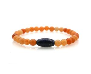 Georgiadis-Men's Gemstone 6-8mm Agate & Lapis Lazuli Bracelet.