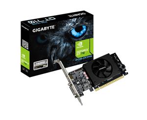 Gigabyte nVidia Geforce GT 710 DDR5 2GB PCIe Video Card 4K HDMI Dual Link DVI Low Profile Fan 954MHz (~GV-N710D3-2GL)