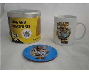 Gold Coast Titans NRL Ceramic Coffee Mug* Coaster * Money Tin