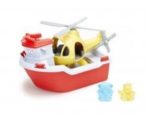 Green Toys Rescue Boat and Helicopter Bath and Water Toy 100% Recycled BPA free