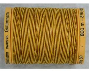 Gutermann Natural Cotton Thread 800m (876yds) #9928 Variegated Butternut Cotton