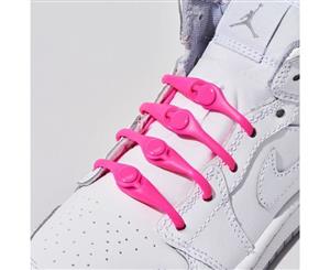 HICKIES Kids No-Tie Elastic Shoelaces - Pink (Pack Of 10 HICKIES Laces Works In All Sneakers)