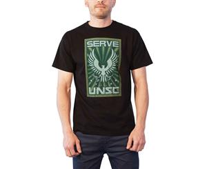 Halo T Shirt Serve Unsc Logo Official Gamer Mens - Black