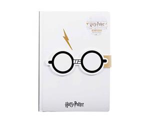 Harry Potter Notebook Glasses Lightning Bolt Logo Official A5 - White