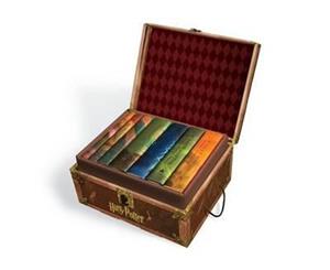 Harry Potter Set in a Hogwarts Trunk with all 7 Hardcover Books - USA EDITION (with Stickers)