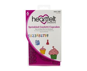 Heartfelt Creations - Cut & Emboss Dies - Sprinkled Confetti Cupcakes .75 To 5.5in