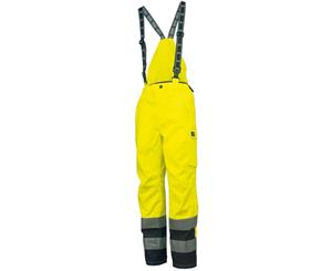 Helly Hansen Mens Potsdam Hi Vis Workwear Trouser Bib Dungarees - En471 Yellow/Charcoal