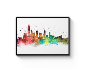 Hong Kong Skyline Wall Art - Black Frame