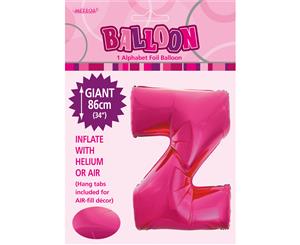 Hot Pink Z Alphabet Foil Balloon 86cm