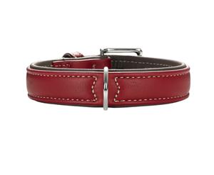 Hunter Canadian Elk Leather Dog Collar Chili Red