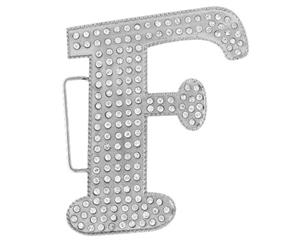 Iced Out Bling Belt Buckle - F - Silver