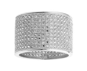 Iced Out Bling Micro Pave Ring - 9 ROW ETERNITY silver