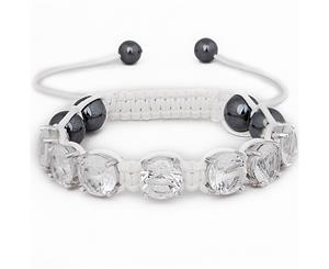 Iced Out Unisex Bracelet - PRONG Beads white - White