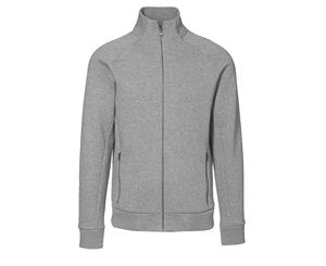 Id Mens Fitted Full Zip Fleece Jacket (Grey Melange) - ID389