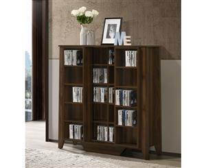 Industrial Style DVD Bluray Media Cabinet Storage Bookshelf Display CD Dark wood