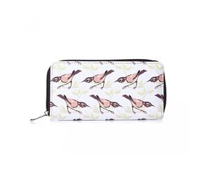 Intrigue Womens/Ladies Bird Print Purse (Cream/Brown) - JW558