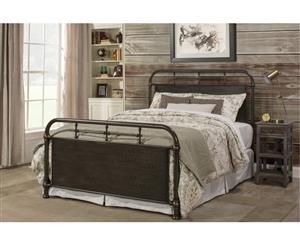 Istyle Rustic King Single Bed Frame Metal Rustic Brown