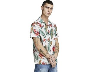 Jack & Jones Men's Cole Short Sleeve Shirt Cloud Dancer Off-White