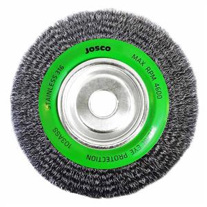 Josco 200 x 19mm Multi-Bore Stainless Steel Crimped Wire Wheel Brush