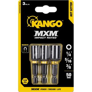 Kango 3 Piece Impact Magnetic MXM Nut Setters Set