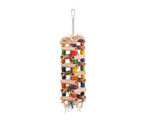 Kazoo Wooden Bird Toy Tower Sisal Rope & Beads Extra Large 45 x 15cm