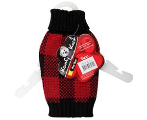 Komfyknit Check 50cm Black/Red Pet One Dog & Puppy Jumper