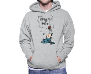 Krazy Kat Sleeping Brick Men's Hooded Sweatshirt - Heather Grey