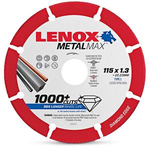 Lenox 115 x 1.3 x 22.2mm Diamond Metal Cut Off Disc - METALMAX