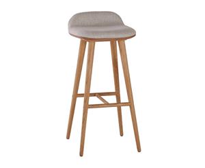 Life Interiors Capa Fabric Bar Stool (Oak Light Grey)