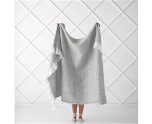 Linen House Moana Grey Throw 130 x 170cm