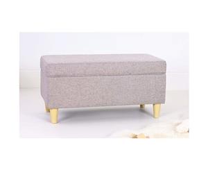 Logan Upholstered Blanket Box - Taupe - Linen Fabric