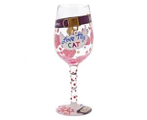 Love my Cat Wine Glass