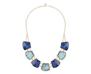 Lovisa Gold & Blue Faceted Jewelled Necklace