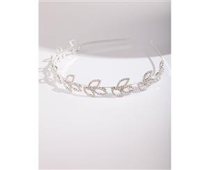 Lovisa Silver Classic Diamante Leaf Headband