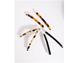 Lovisa Tortoiseshell Black Clip 6 Pack