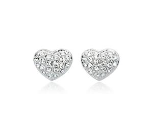 MYJS Alana Heart Earrings with Swarovski Crystals Rhodium Plated