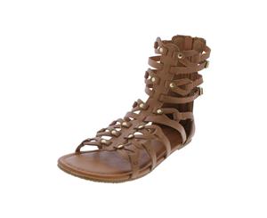 Madden Girl by Steve Madden Girls SERENTE Faux-Leather Flat Gladiator Sandals