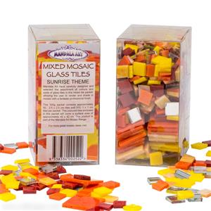 Mandala Art 500g Assorted Size Sunrise Theme Mosaic Glass Tiles