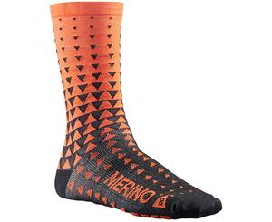 Mavic Ksyrium Merino Graphic Bike Socks Puffin Orange/Black