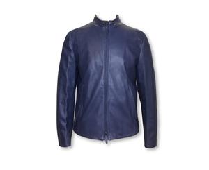Men's Armani Collezioni Leather Jacket In Mauve
