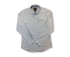 Men's Profuomo Slim Fit Shirt In White With Grey Squares