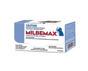 Milbemax 0-5kg Dog Broad Spectrum Allwormer Tablets Small 50's (M1040)