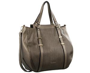 Milleni Tote Handbag with perforated detail (NC2683) - Pewter