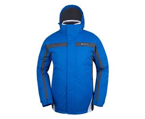 Mountain Warehouse Mens Ski Jacket with Light Fleece Lining and Adjustable Hood - Blue