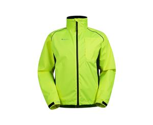 Mountain Warehouse Mens Waterproof Rain Jacket High Vis Cycling Running Cagoule - Yellow